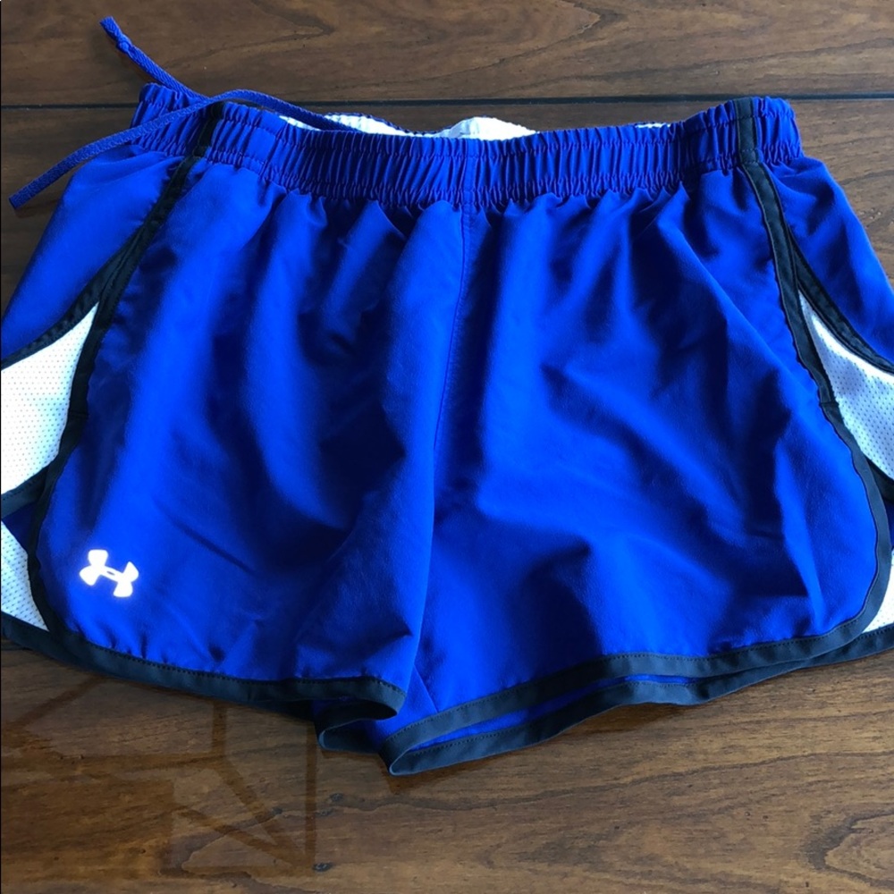 Purple Underarmour heat gear shorts